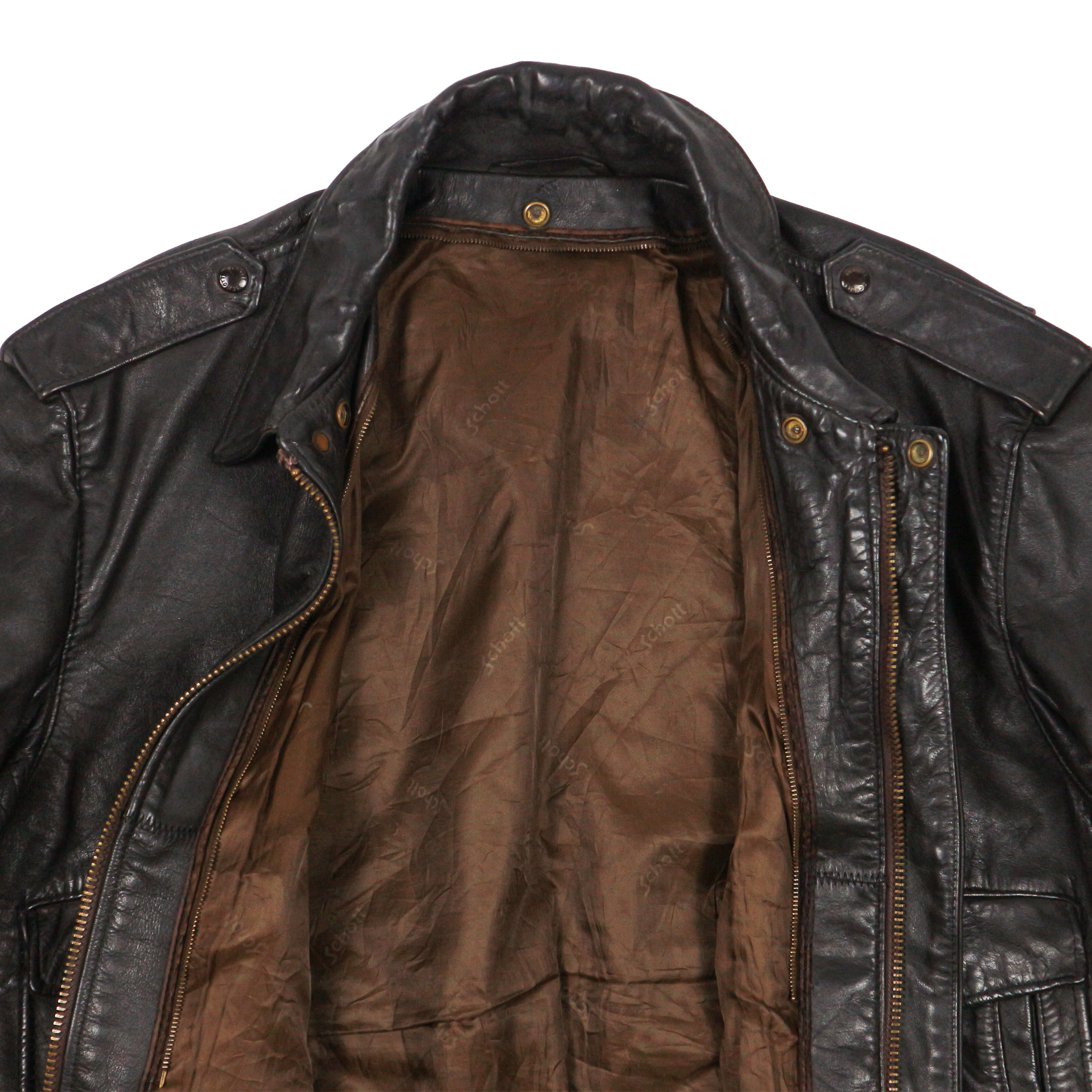 Vtg Schott USA Leather Bomber Jacket Size 2XL