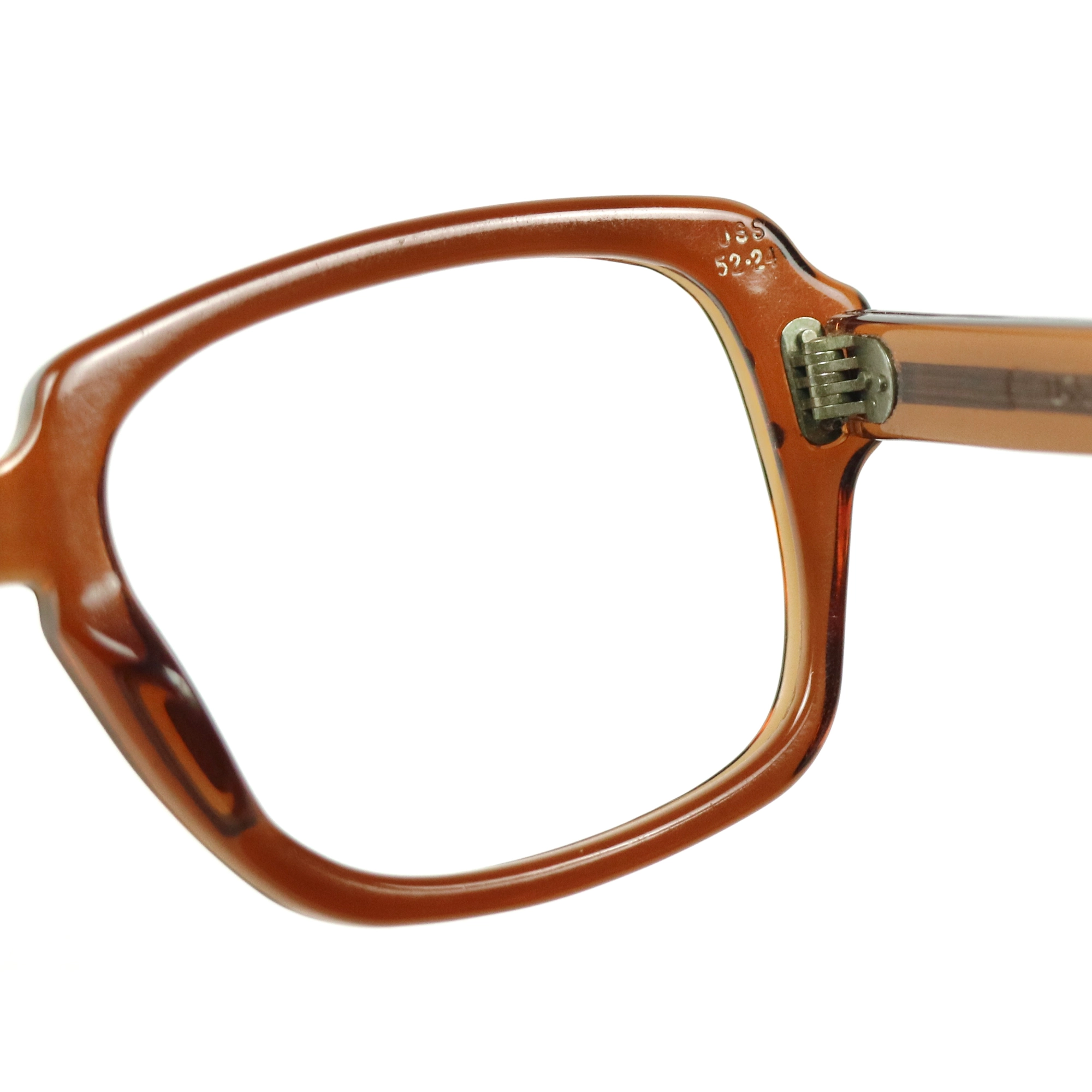 80s U.S. Military Issue Glasses Square Frame - Brown [52-24]