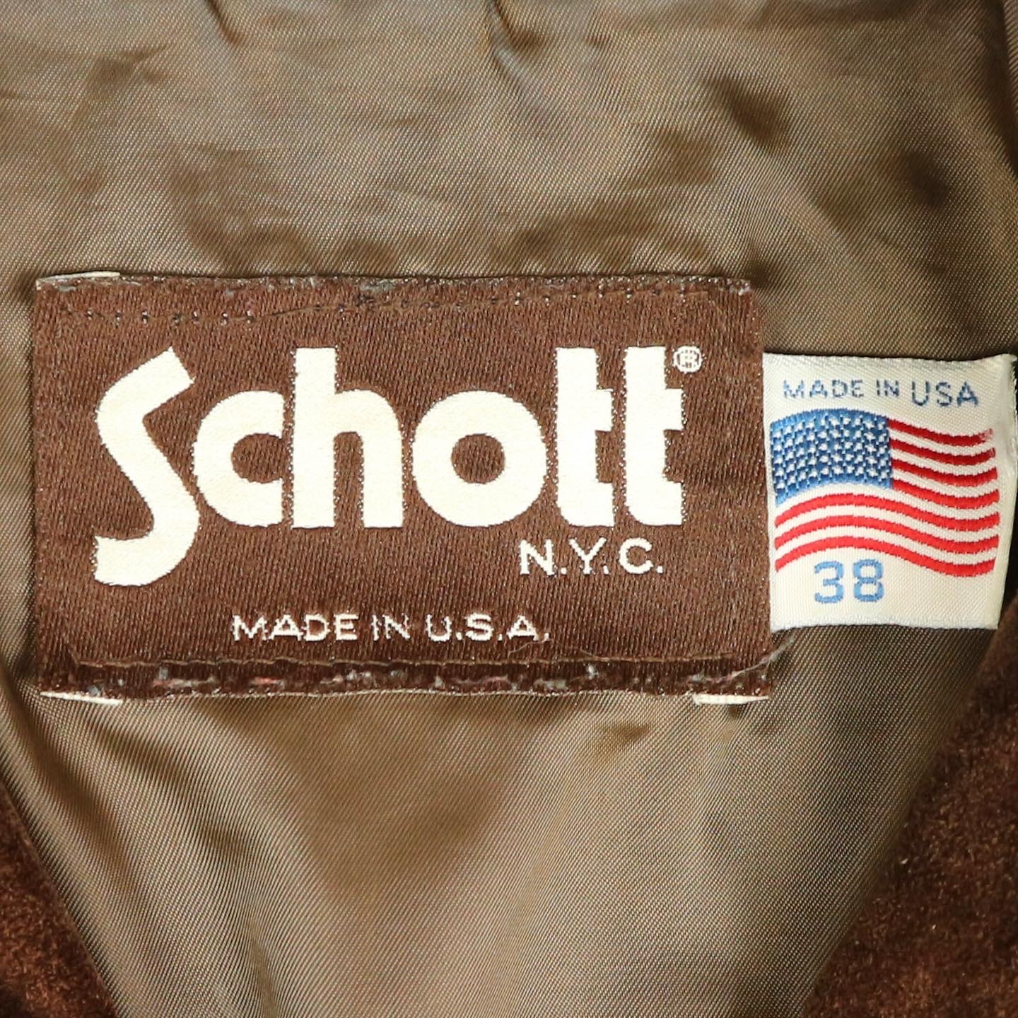 Schott Suede Leather-collar Jacket Size M