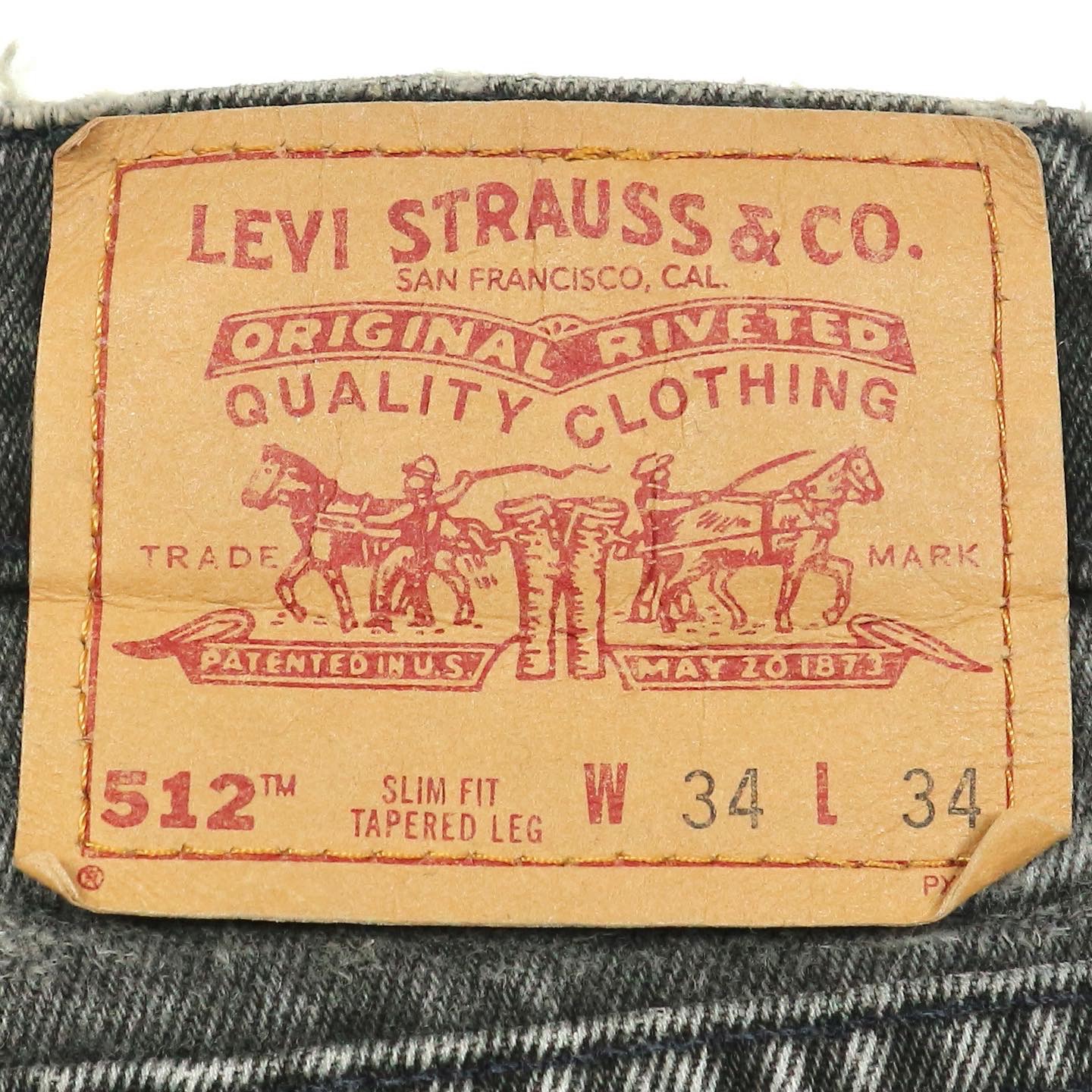 Levi’s 512 USA Black Faded Jeans Size 32