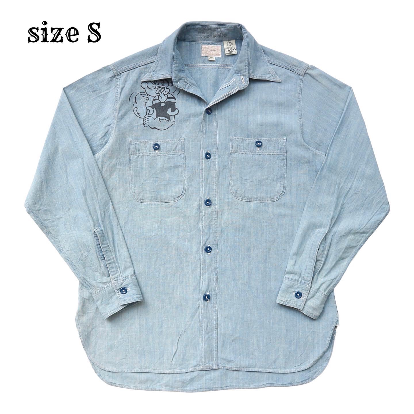 Buzz Rickson's x Popeye Chambray Work Shirt Size S denimister