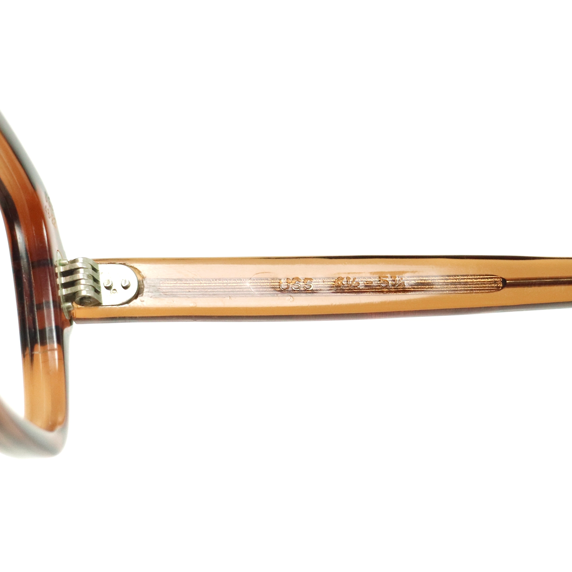 80s U.S. Military Issue Glasses Square Frame - Brown [48-22]