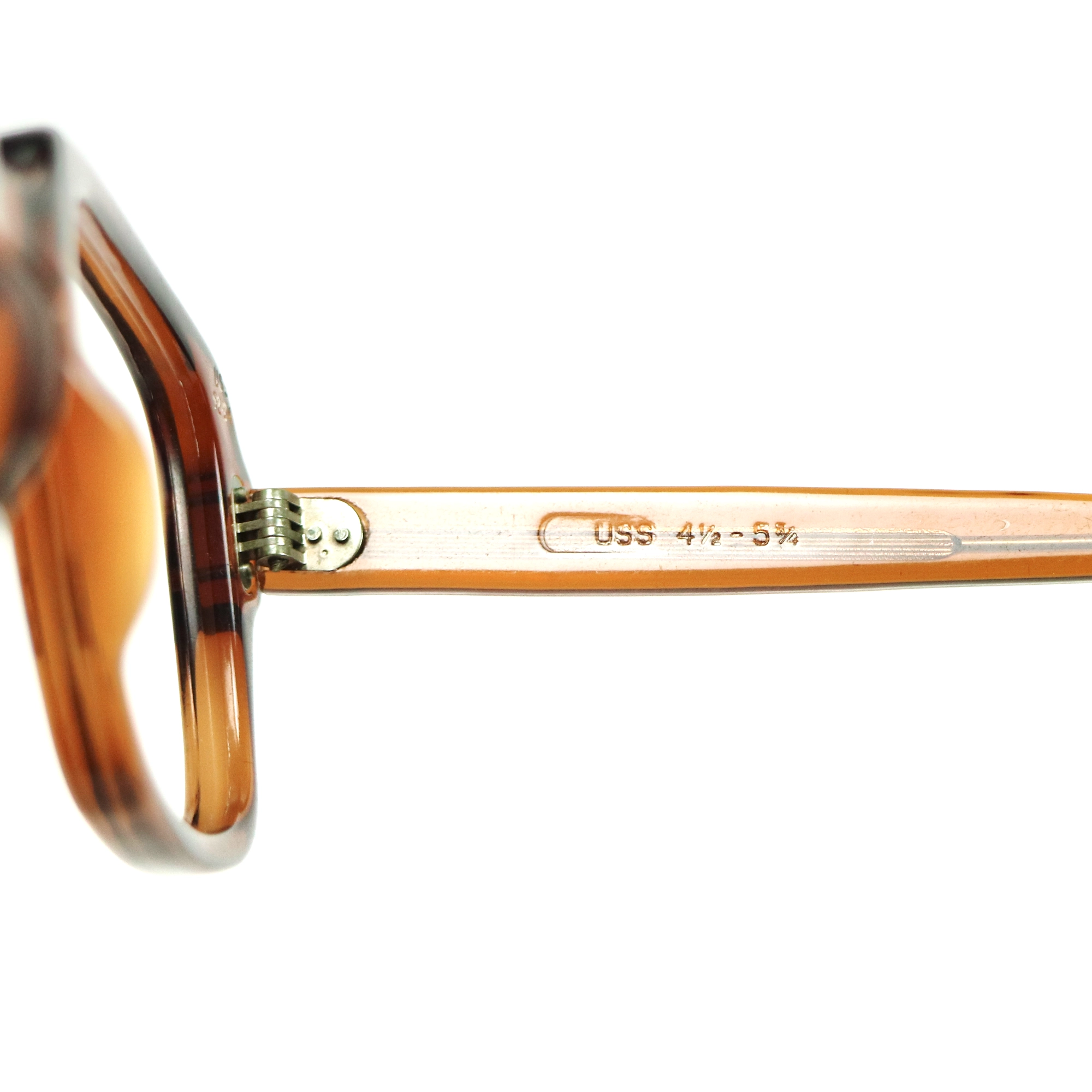 80s U.S. Military Issue Glasses Square Frame - Brown [52-24]
