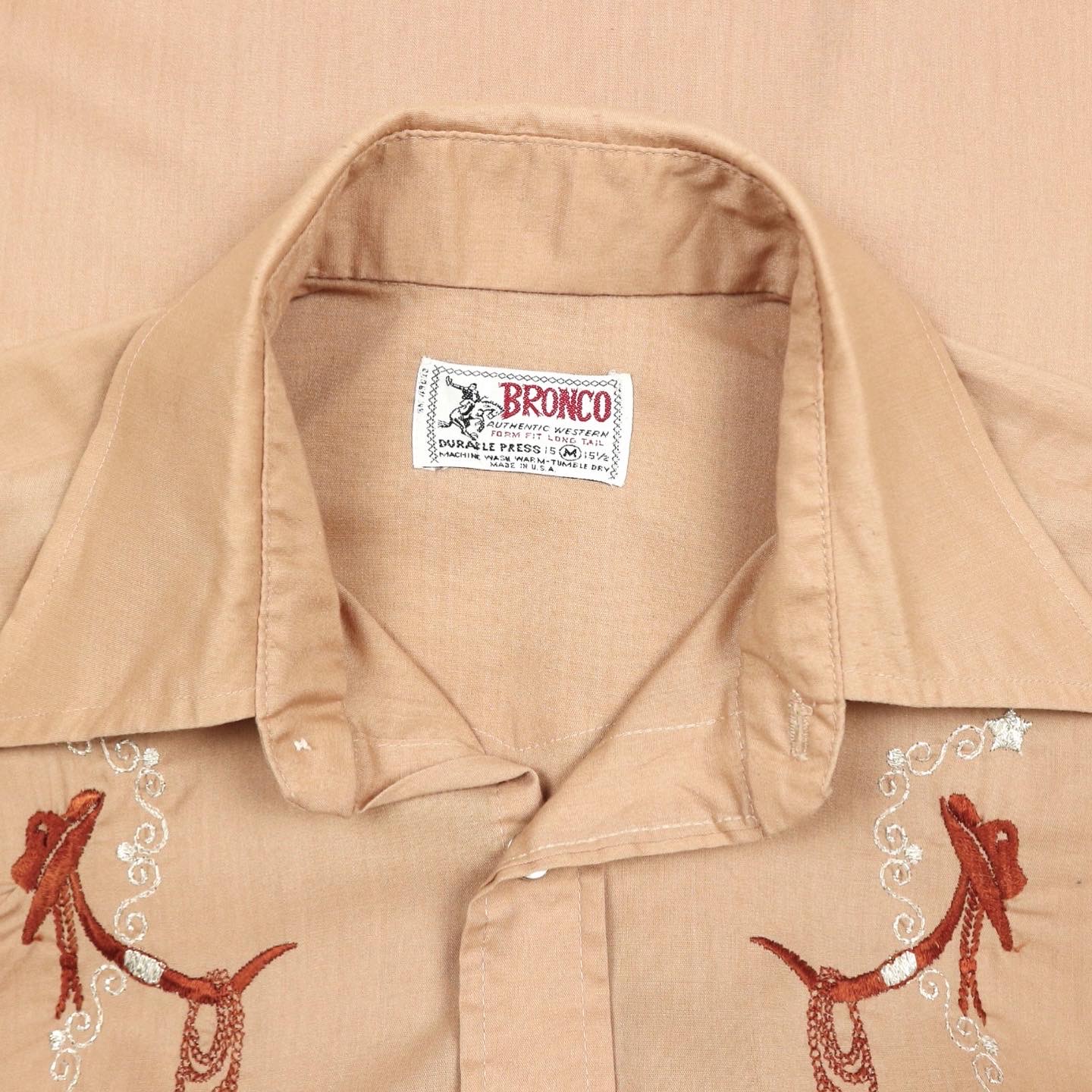 Vintage 70s Bronco Western Shirt Size M