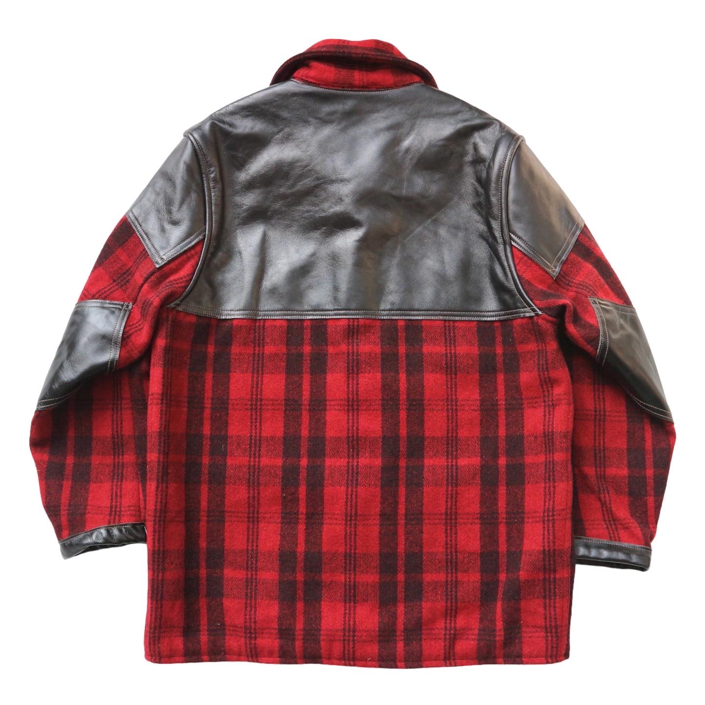 Style Eyes Leather Buffalo Check Jacket Size M
