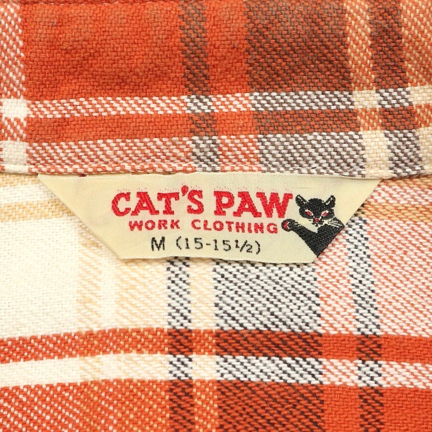 Cat's Paw Flannel Work Shirt Size M