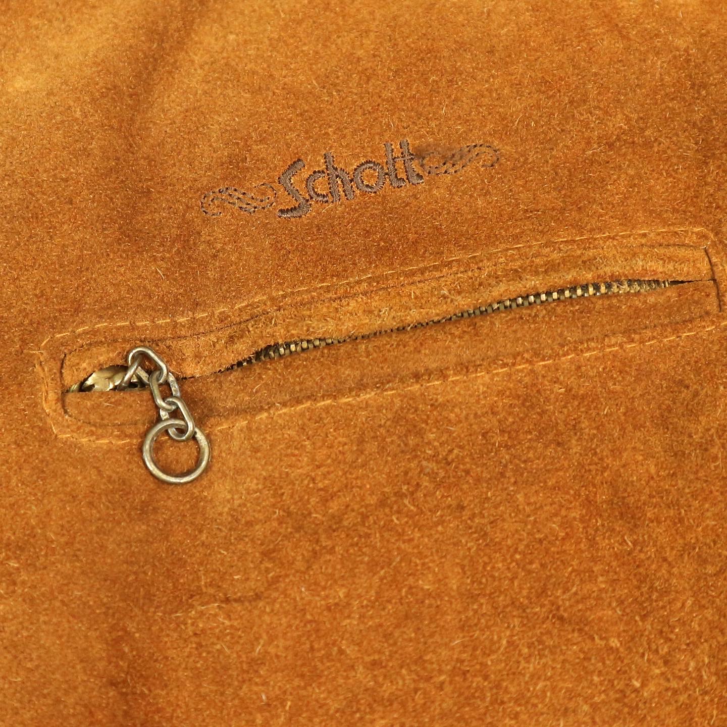 Schott Suede Leather-collar Jacket Size L