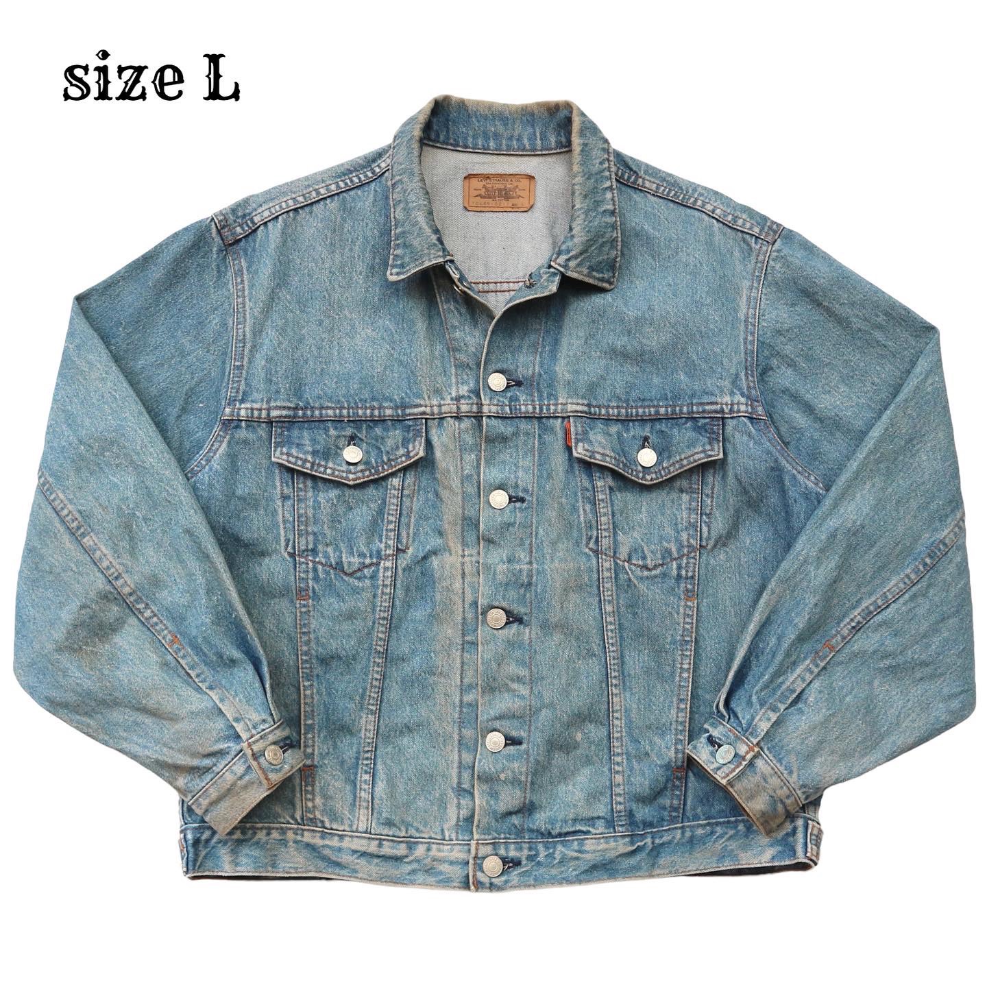 80s Levi's Denim Trucker Jacket Size L denimister