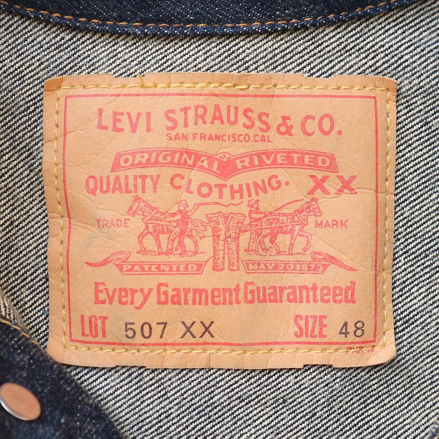 LEVI’S VINTAGE CLOTHING Lot 507XX Type 2 Denim Jacket Size XL