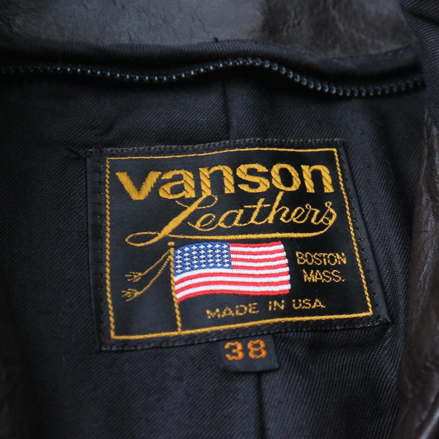 Vanson Racer Leather Jacket Size M