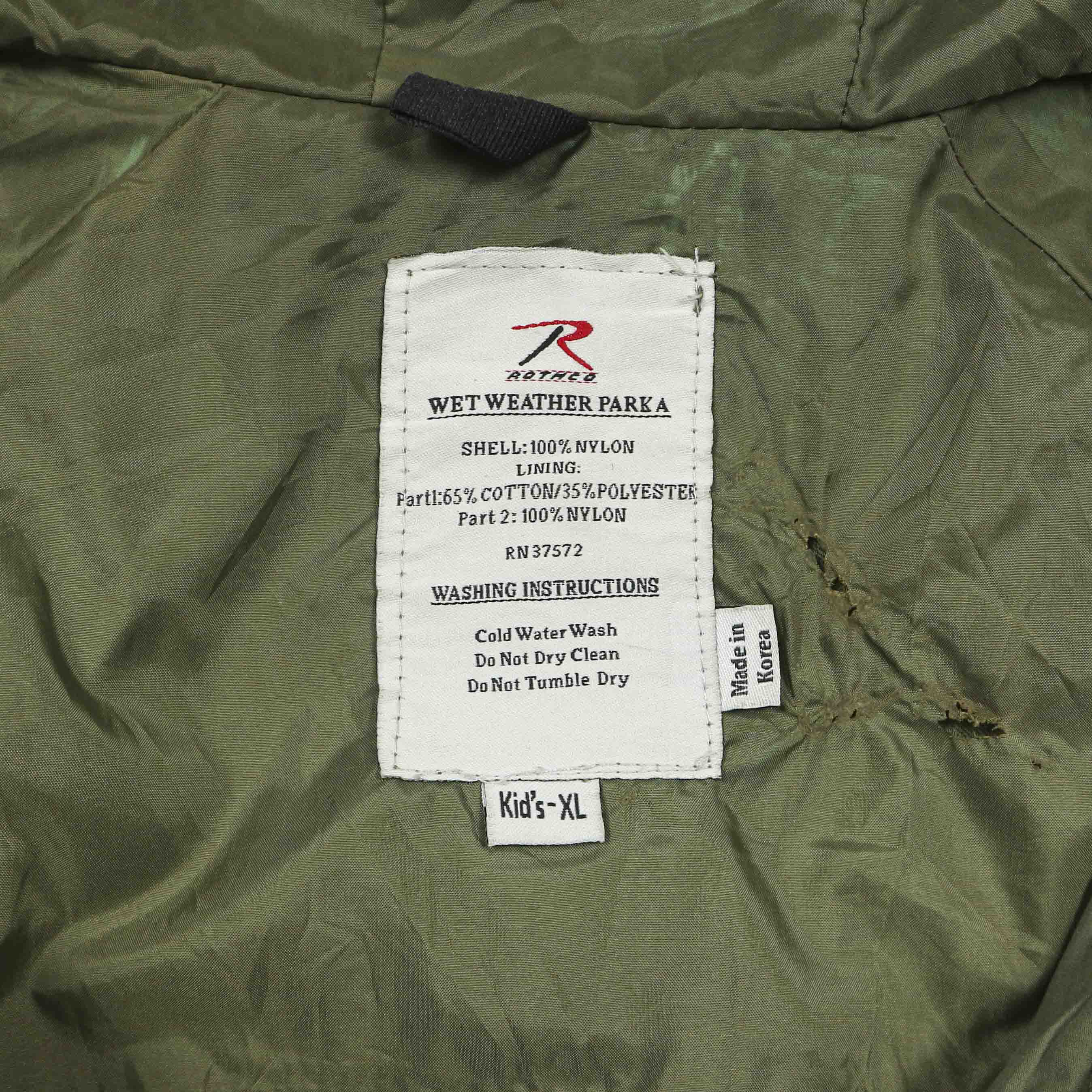 Rothco Hooded Camo Wet Weather Parka Size M