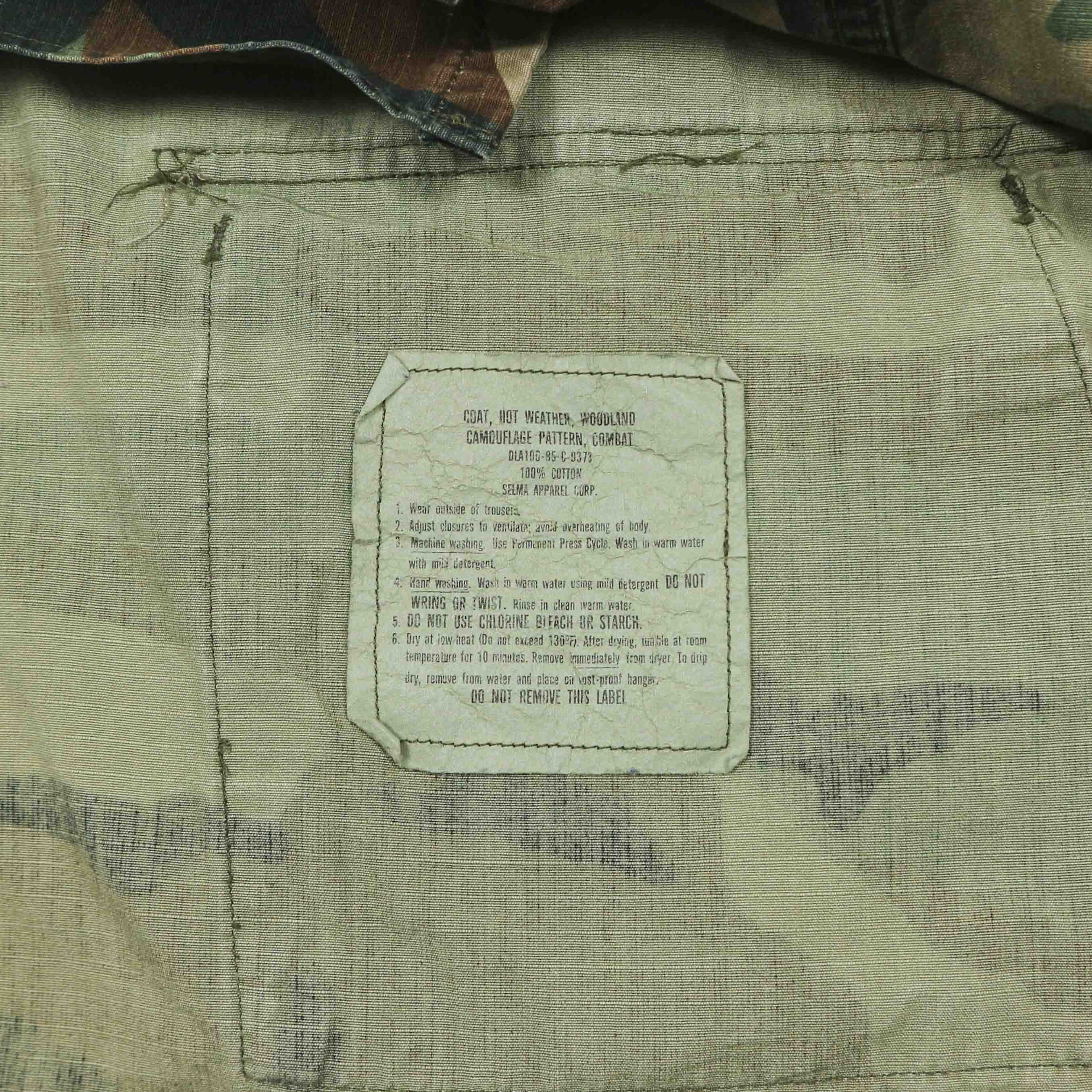 80s U.S. Army BDU Woodland Camo Jacket Size L