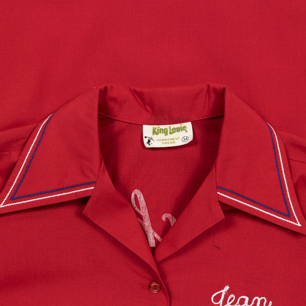 Vtg King Louie USA Bowling Style Sport Shirt Women Size M