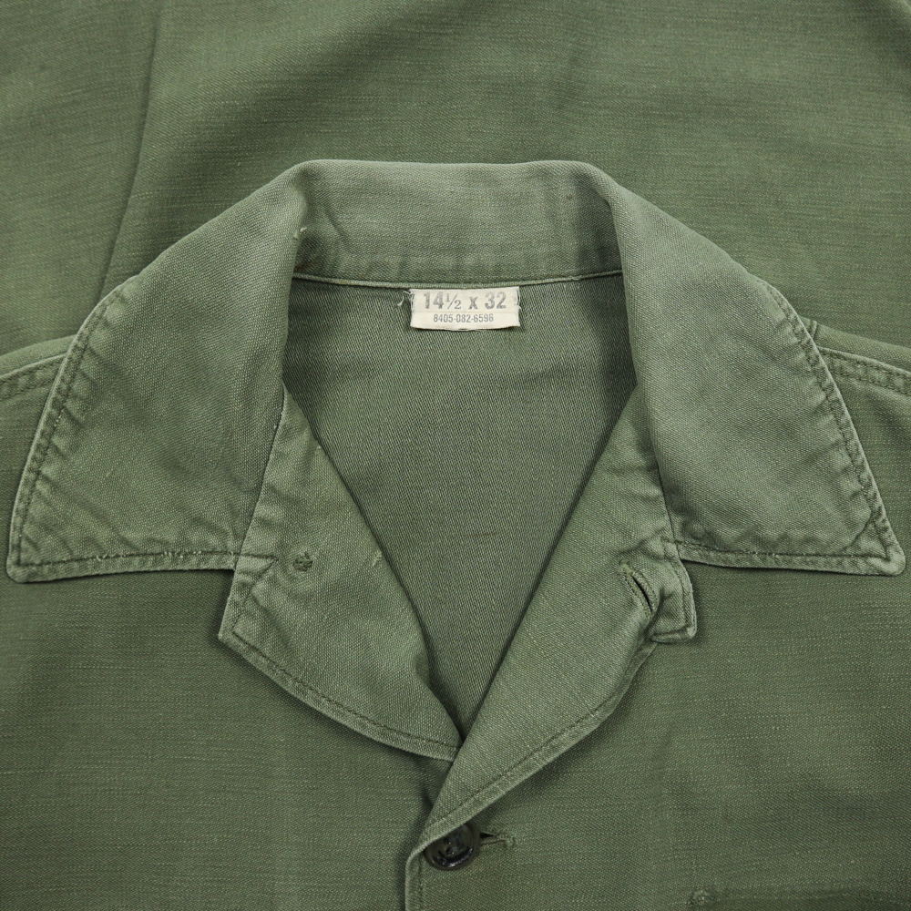 Vtg 60s U.S. Army OG-107 Sateen Shirt Size S