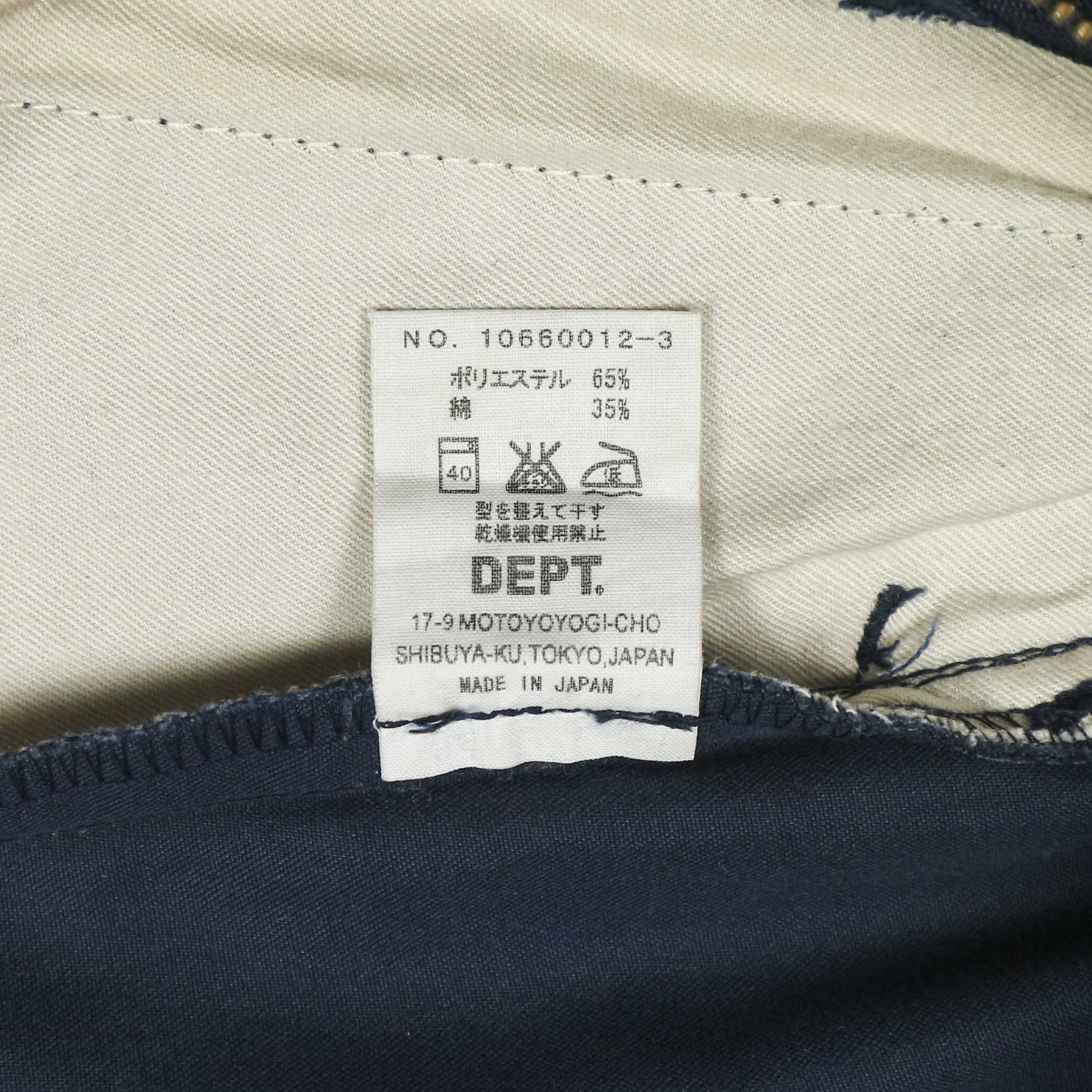 Dept Japan Made Navy Twill Trousers Size 28
