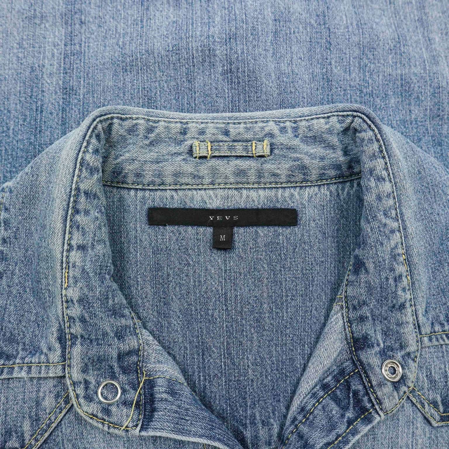 Yevs Japan Denim Western Shirt Women Size M