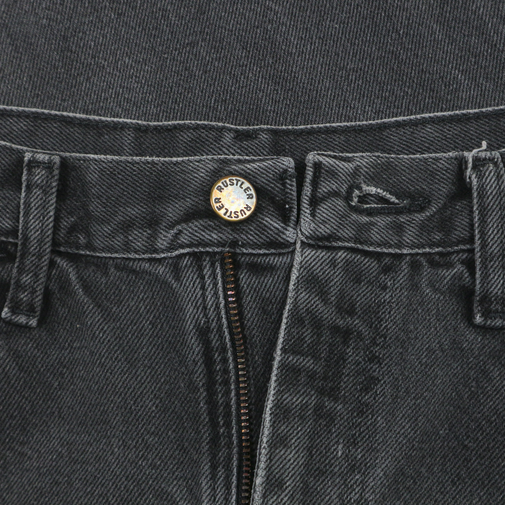 00s Rustler Faded Black Denim Worker Jeans Size 28