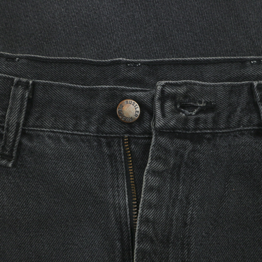 90s Rustler Faded Black Denim Worker Jeans Size 35