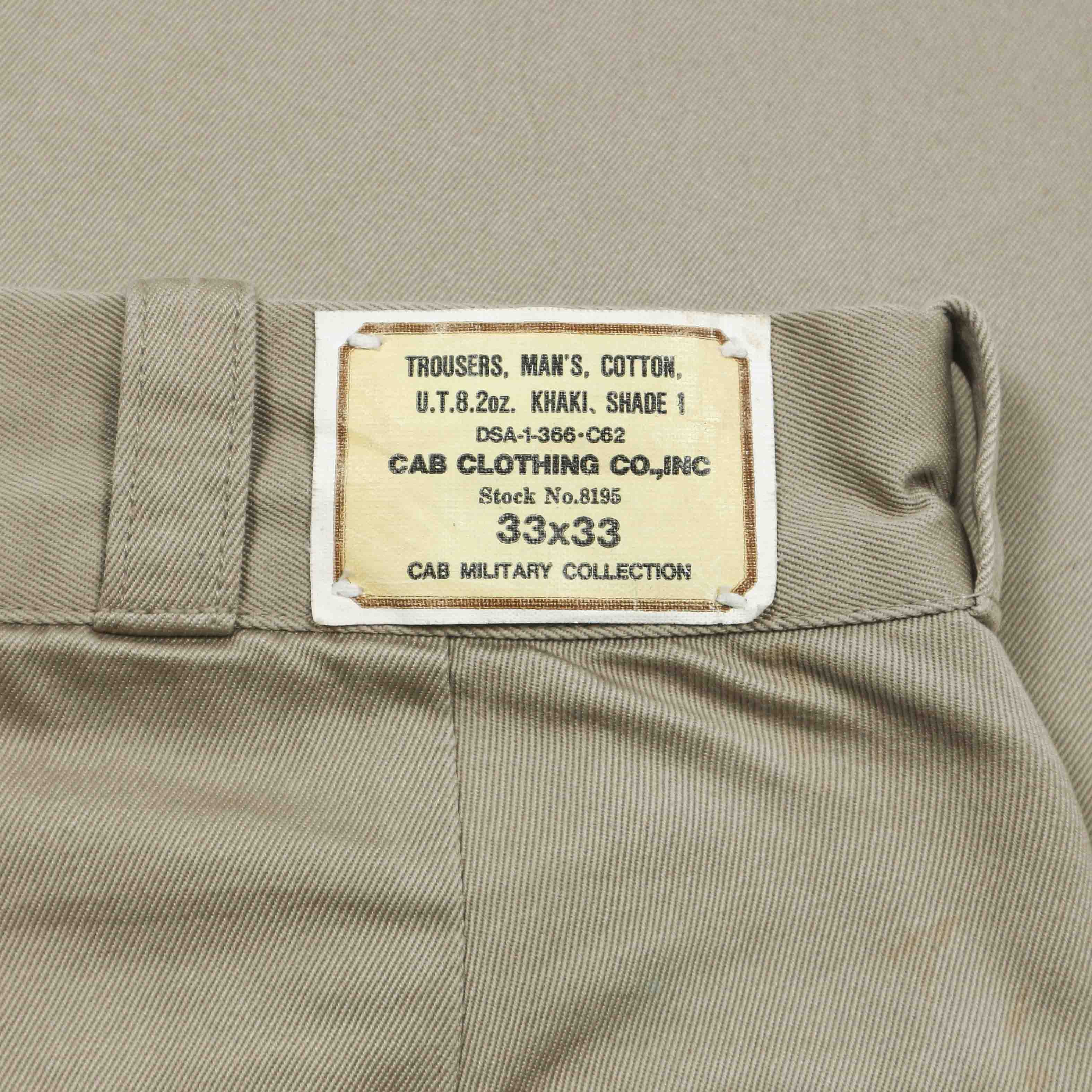 Cab Clothing Japan Officer Khaki Trousers Size 32