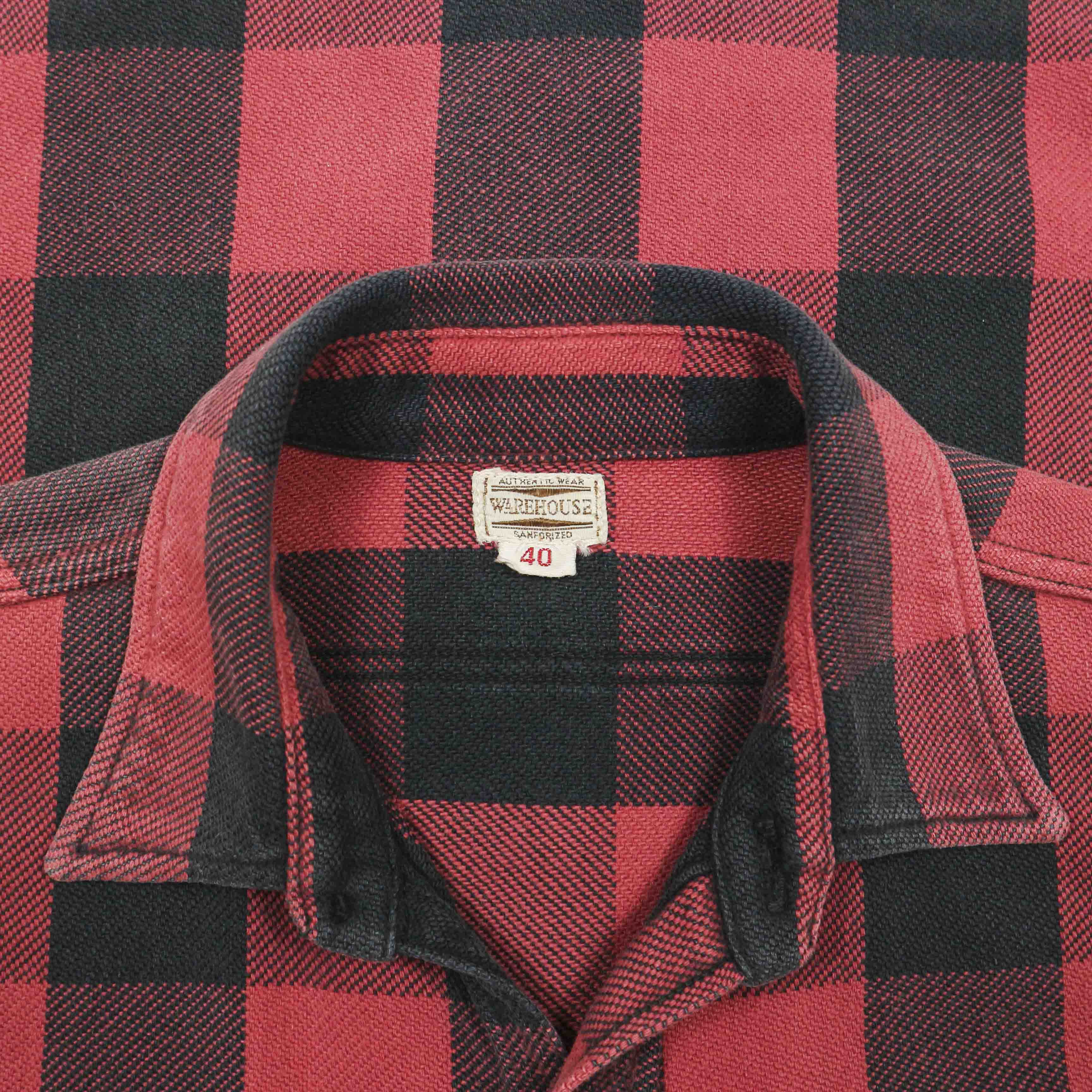 Warehouse Japan Heavy Flannel Work Shirt Size L