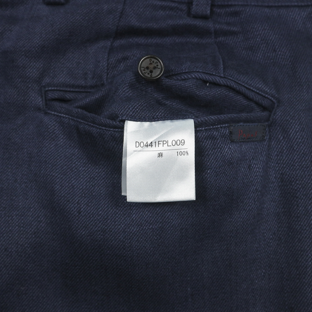 Papas Japan Made Navy Pleated Trousers Size 32