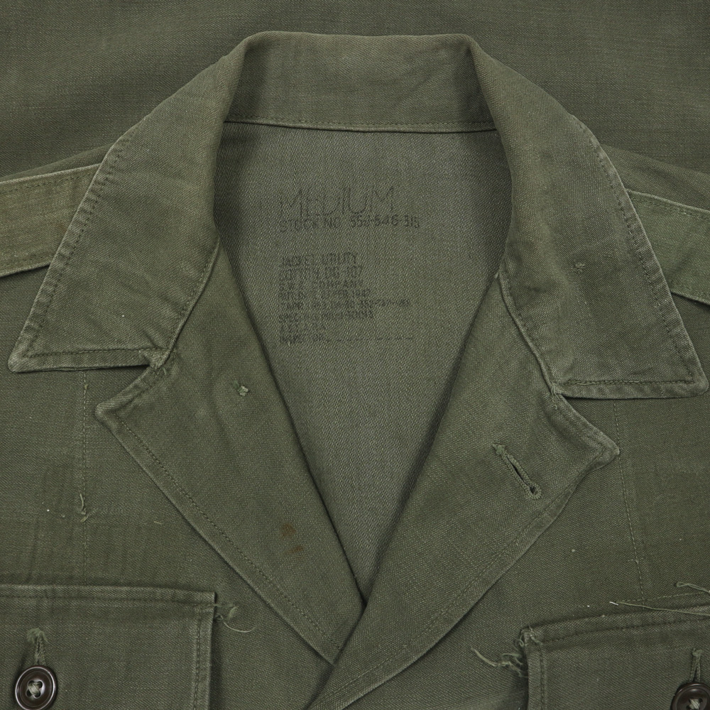 Vtg 60s U.S. Army OG-107 Sateen Shirt Size M