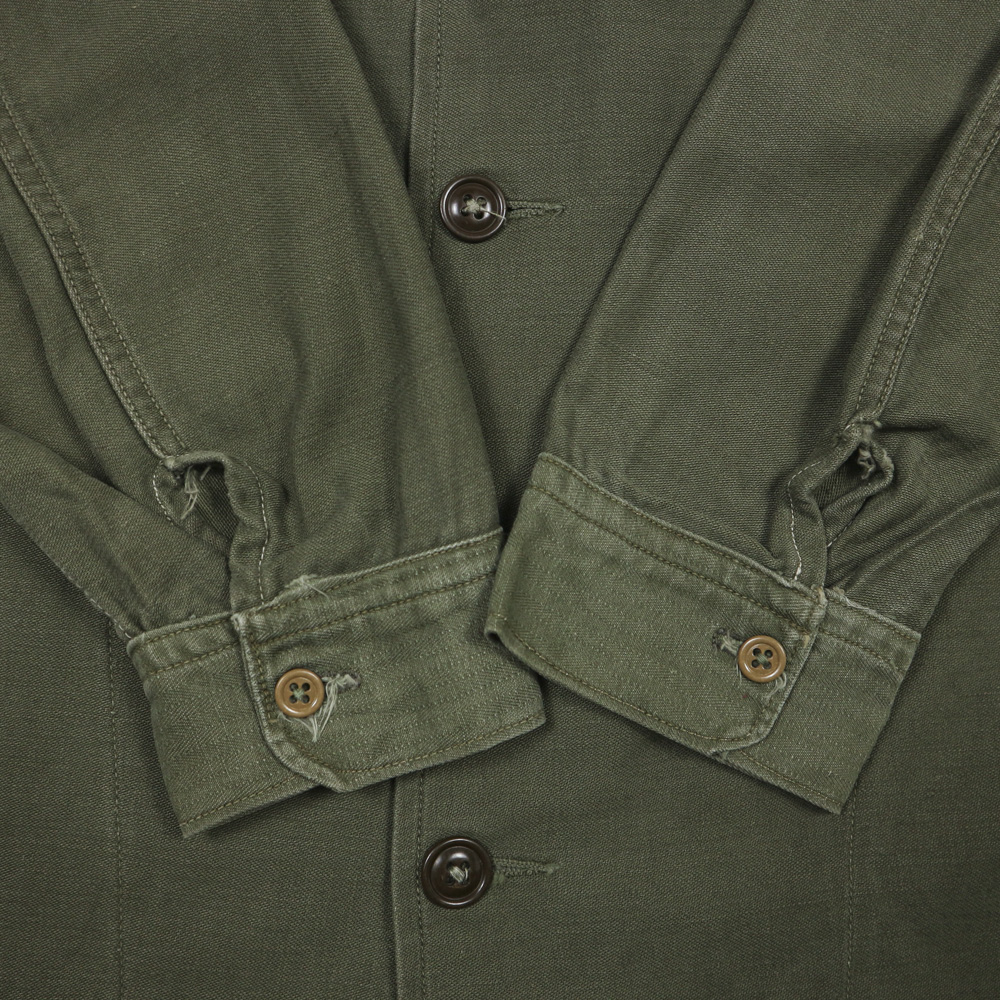 Vtg 60s U.S. Army OG-107 Sateen Shirt Size M