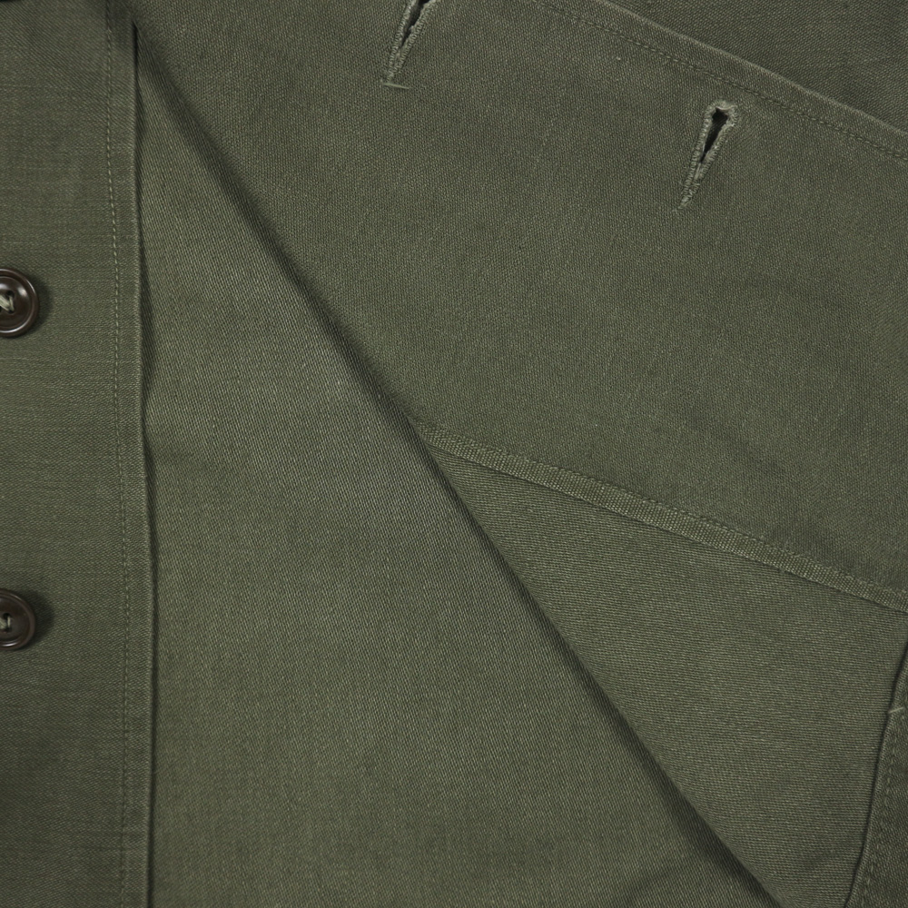 Vtg 60s U.S. Army OG-107 Sateen Shirt Size M