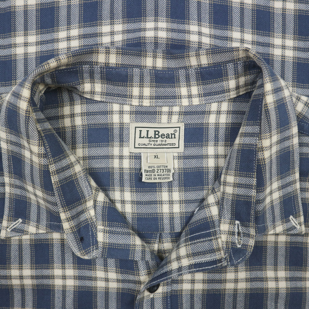 L.L.Bean Herringbone Twill Plaid Shirt Size XL