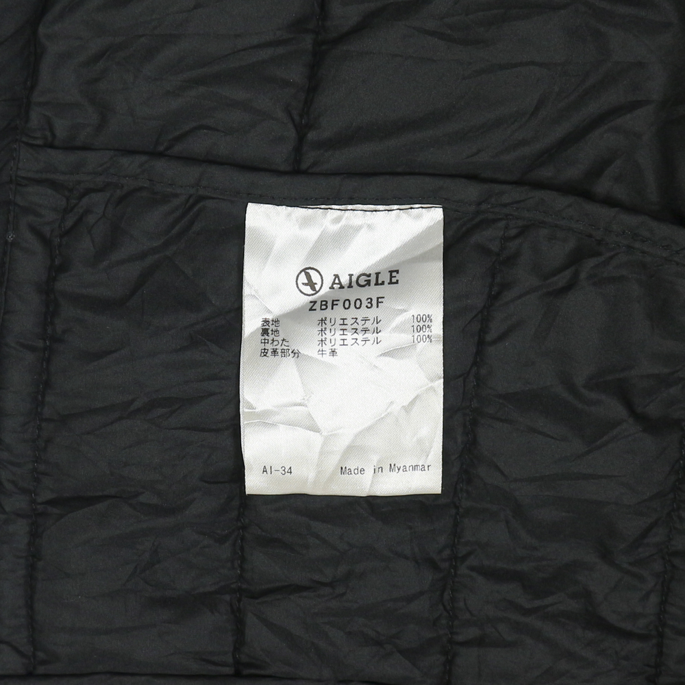 Aigle Black Quilted Jacket Women Size S