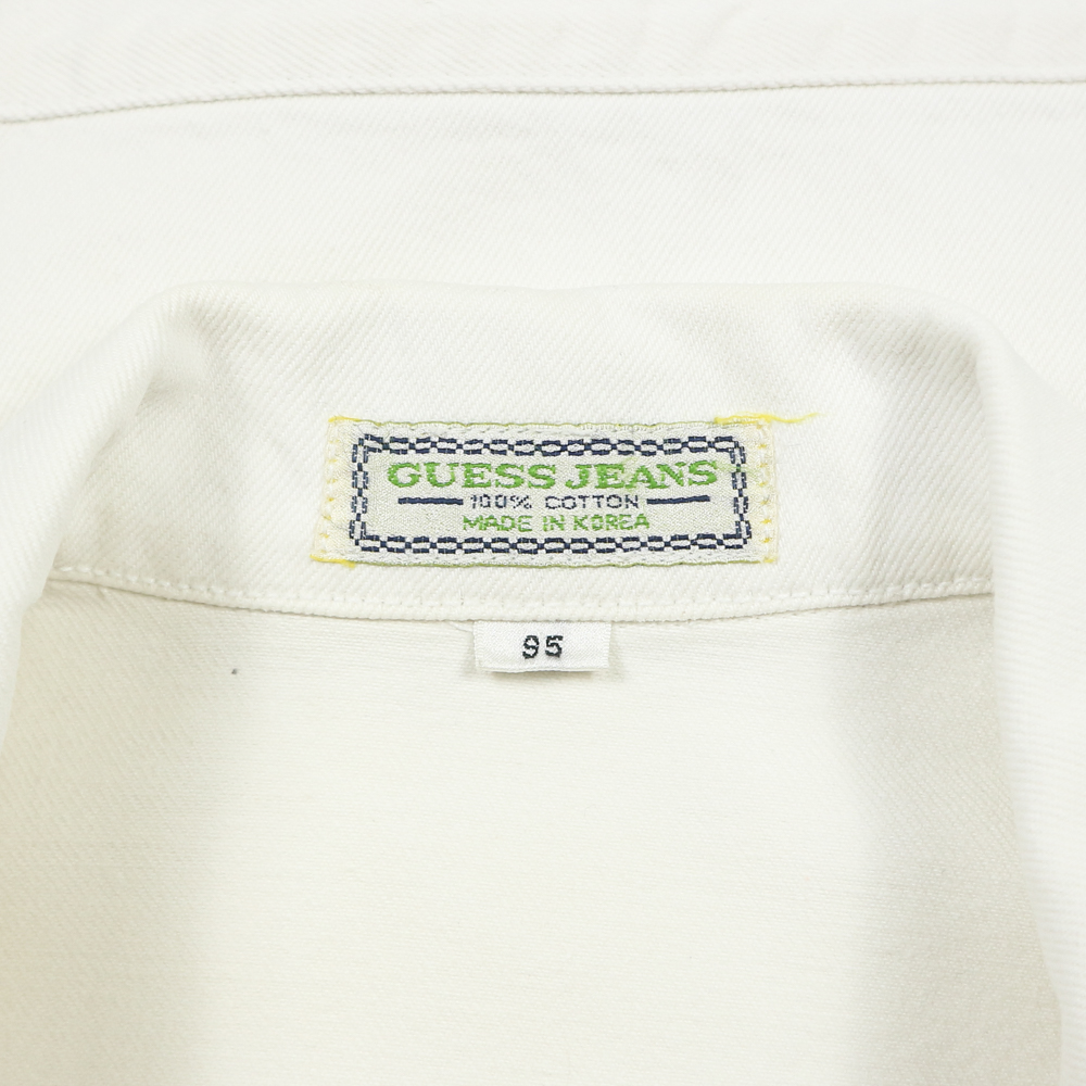 90s Guess White Trucker Denim Jacket Size L