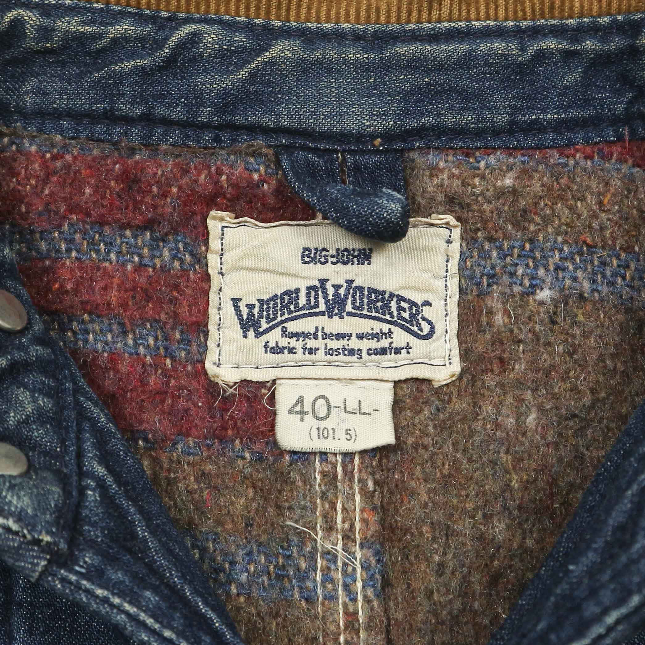 Big John Japan Blanket Lined Denim Chore Coat Size L
