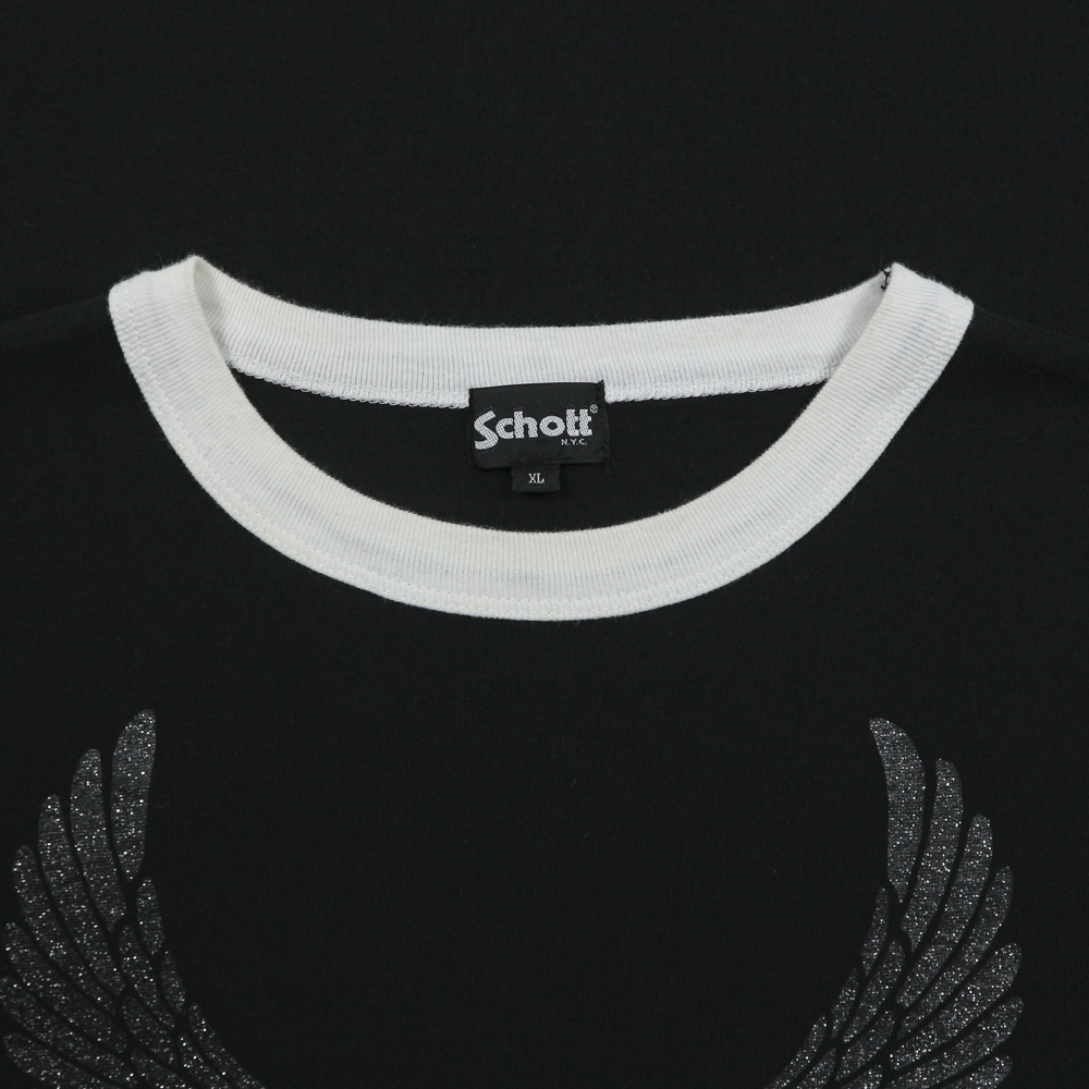 Schott N.Y.C. Black Ringer T-Shirt Size XL