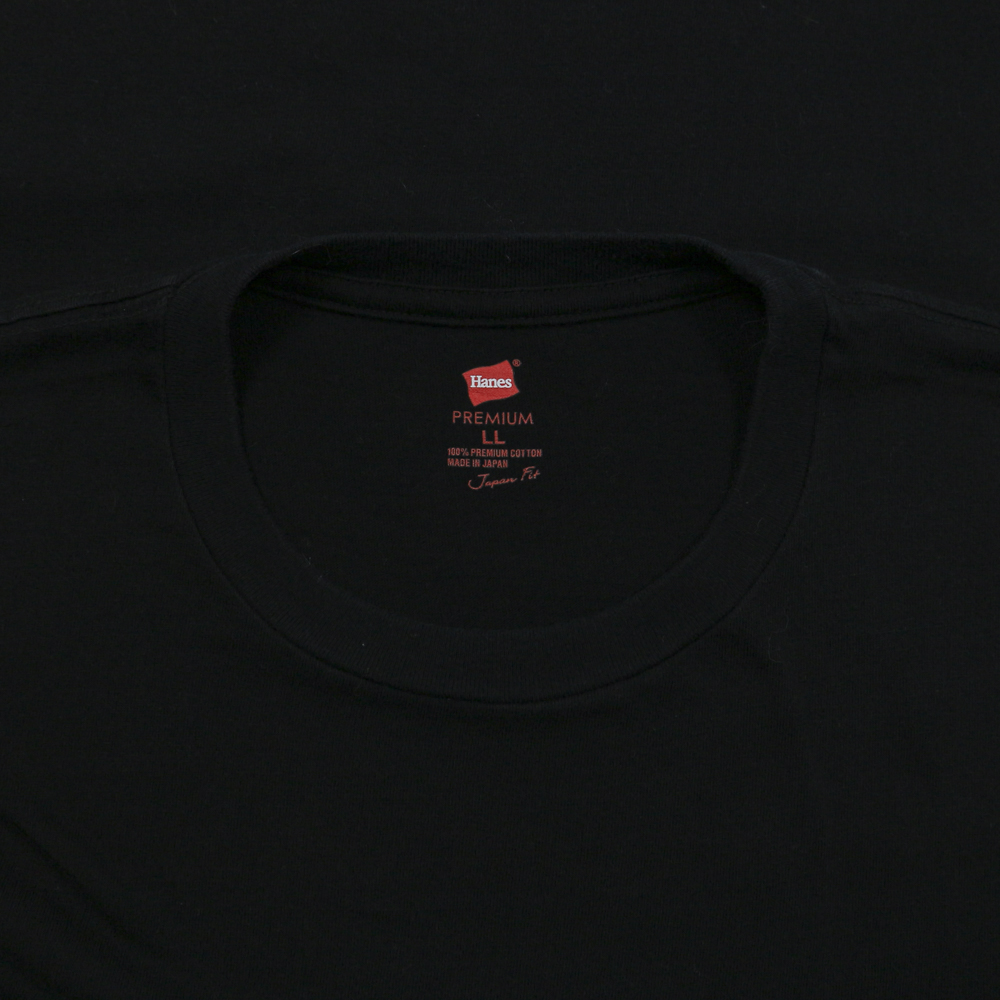 Hanes Premium Made in JP Black Pocket T-Shirt Size L