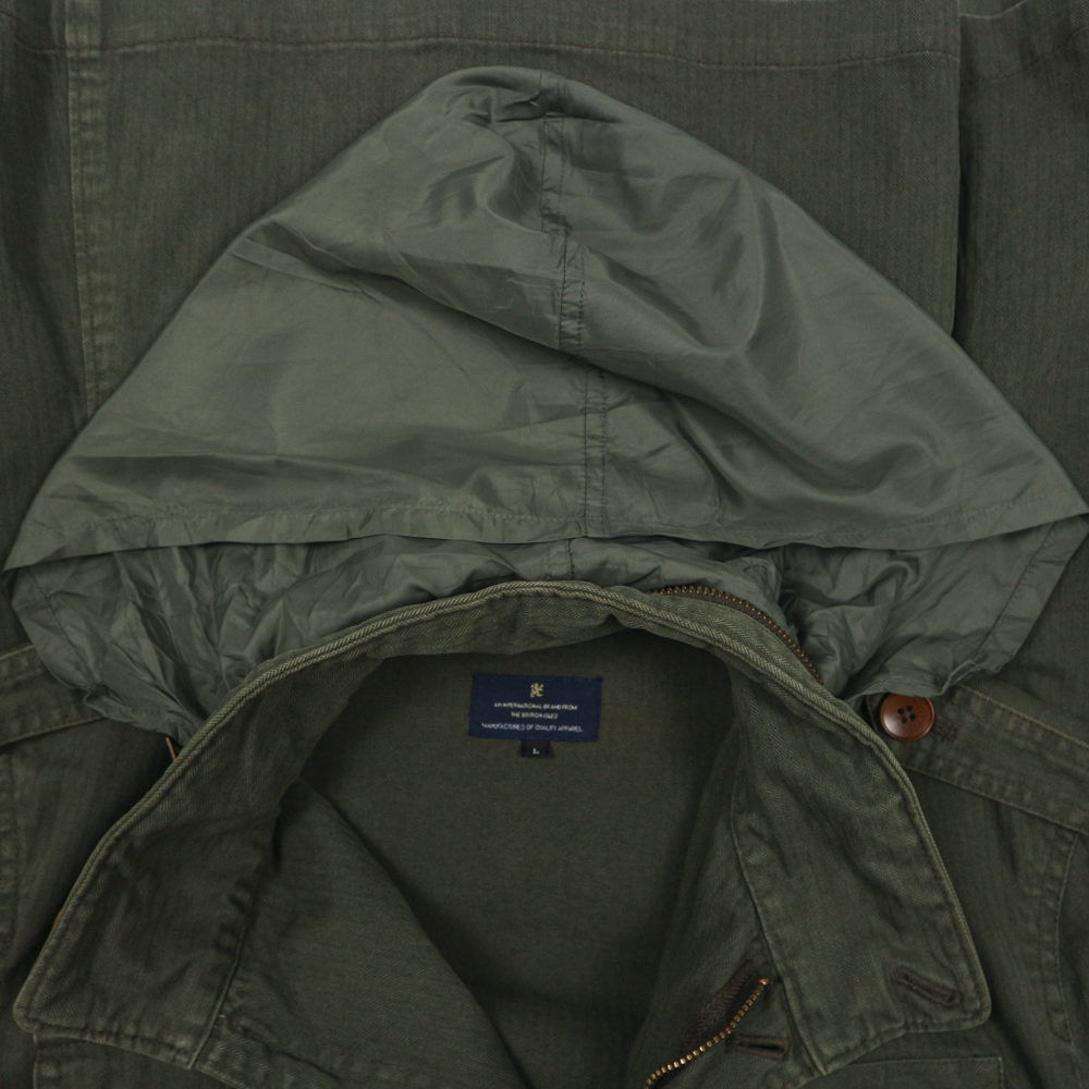 R.Newbold Olive Herringbone Field Jacket Size M