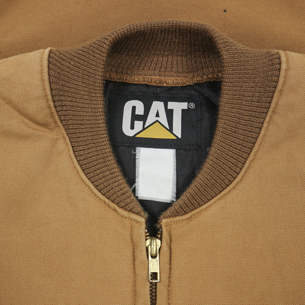 90s CAT Caterpillar Quilted Duck Vest Size L