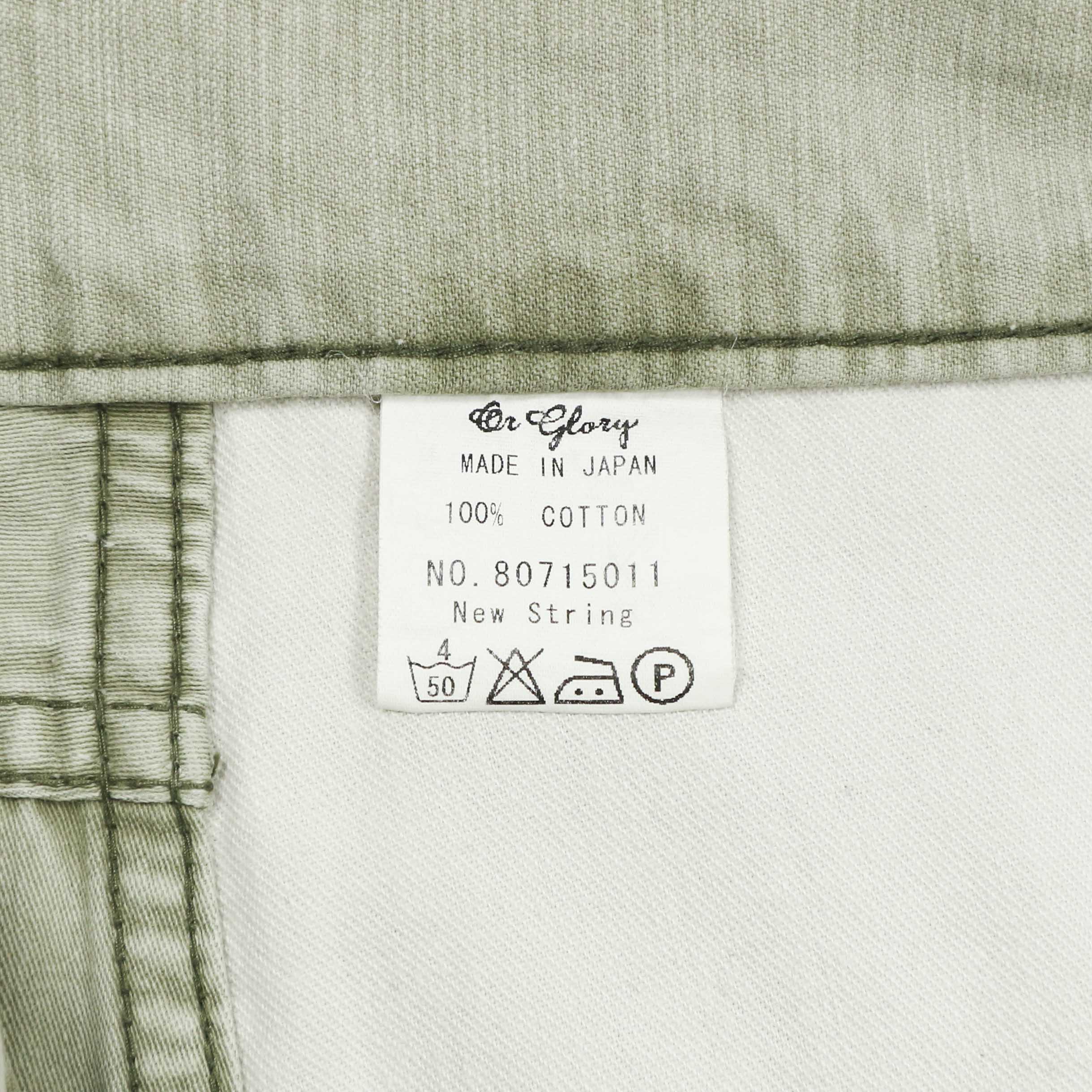Or Glory Japan Made Olive Sateen Pants Size 32