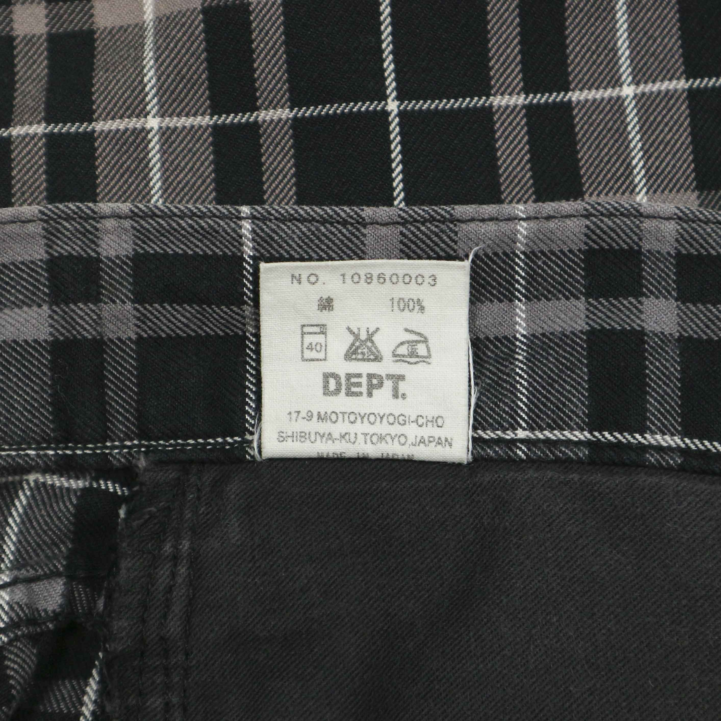 Dept Japan Made Check Pattern Denim Jeans Size 33