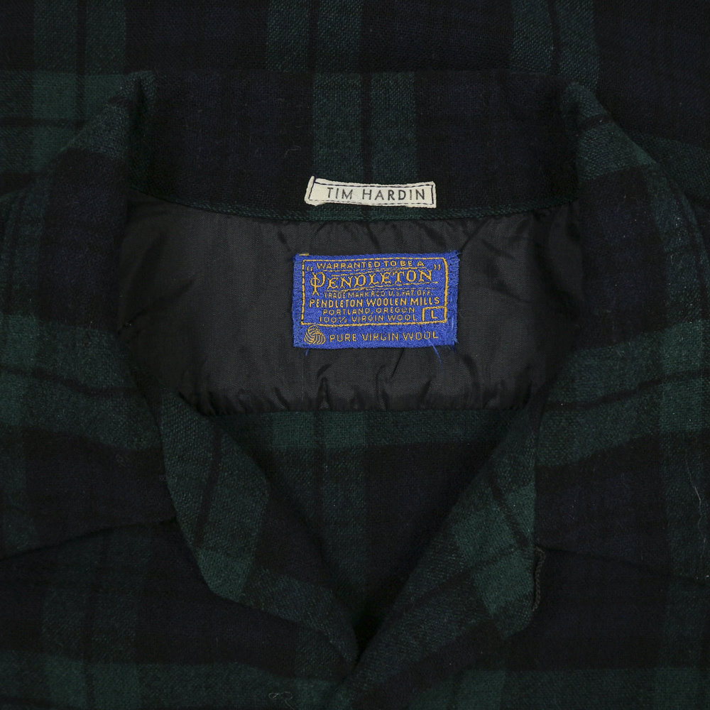 Vintage 60s Pendleton Wool Plaid Shirt Size L