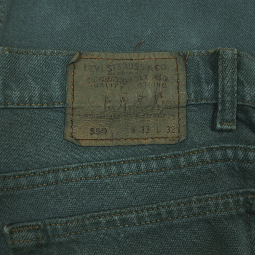 90s Levi's 550 USA ‘Green Dyed’ Denim Jeans Size 32