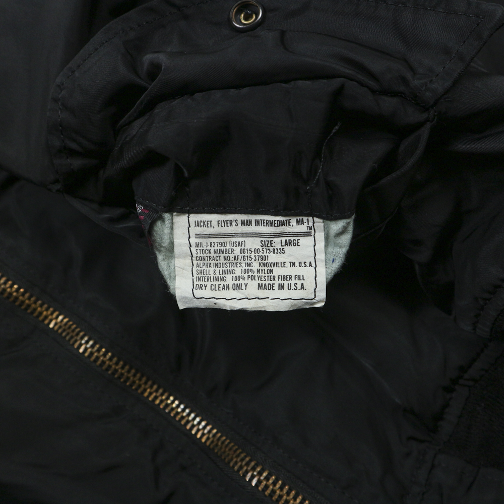 Vtg Alpha Industries USA Made Bomber Jacket Size L