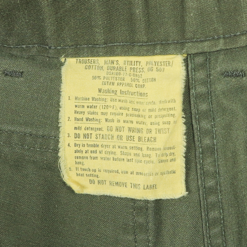 Vintage 70s U.S. Army OG-507 Fatigue Pants Size 28