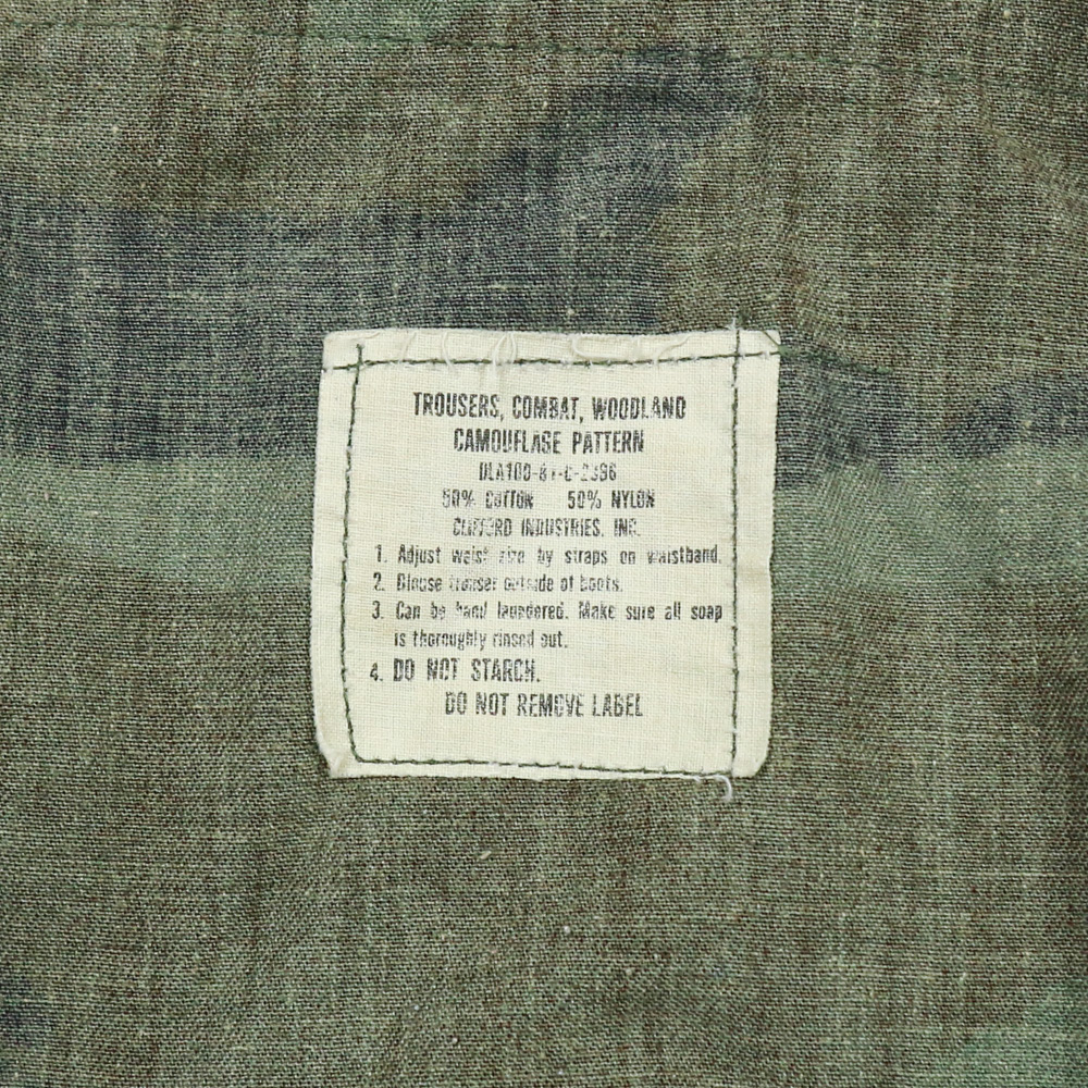 80s U.S. Army Woodland Camo Combat Trousers Size M