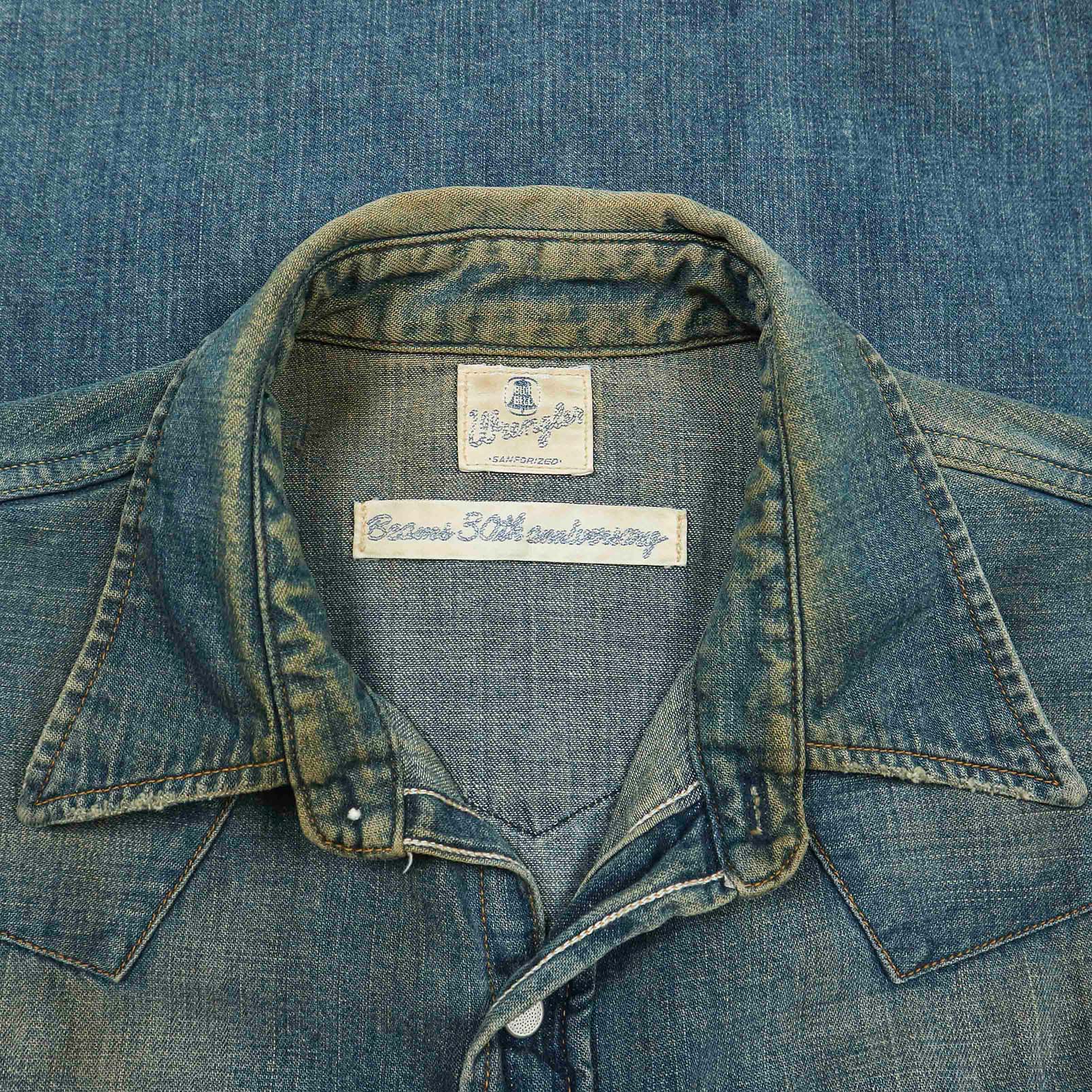 Wrangler x Beams 30th Anniversary Denim Western Shirt Size S