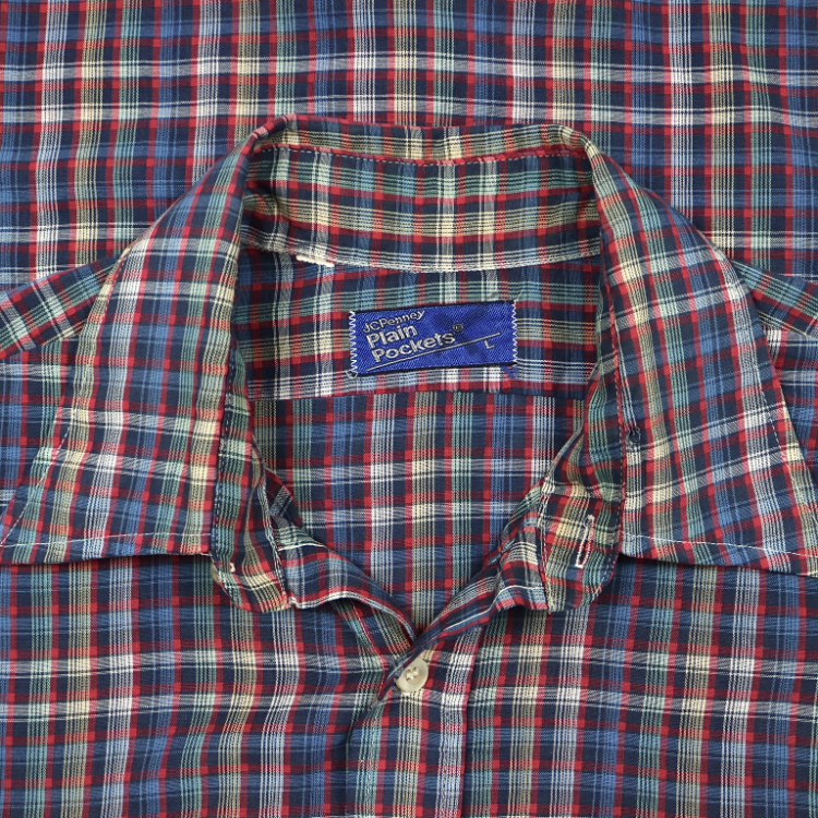 Vintage JCPenney Plain Pockets Plaid Shirt Size L