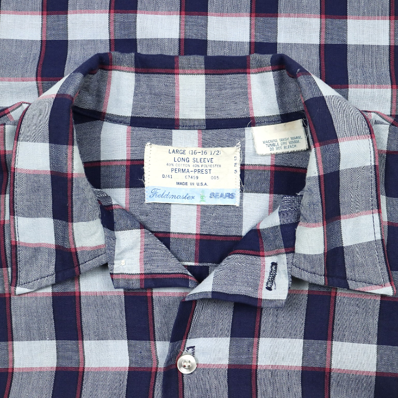 80s Vintage Sears Fieldmaster Plaid Shirt Size L