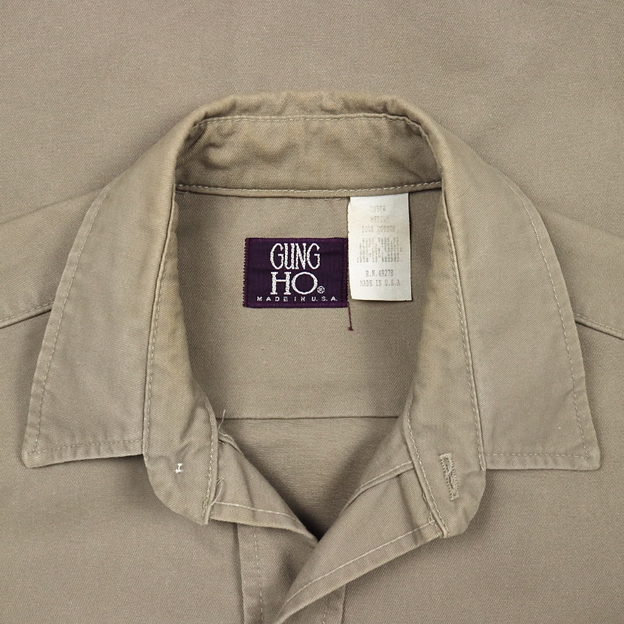Gung Ho USA Khaki Twill Work Shirt Size M