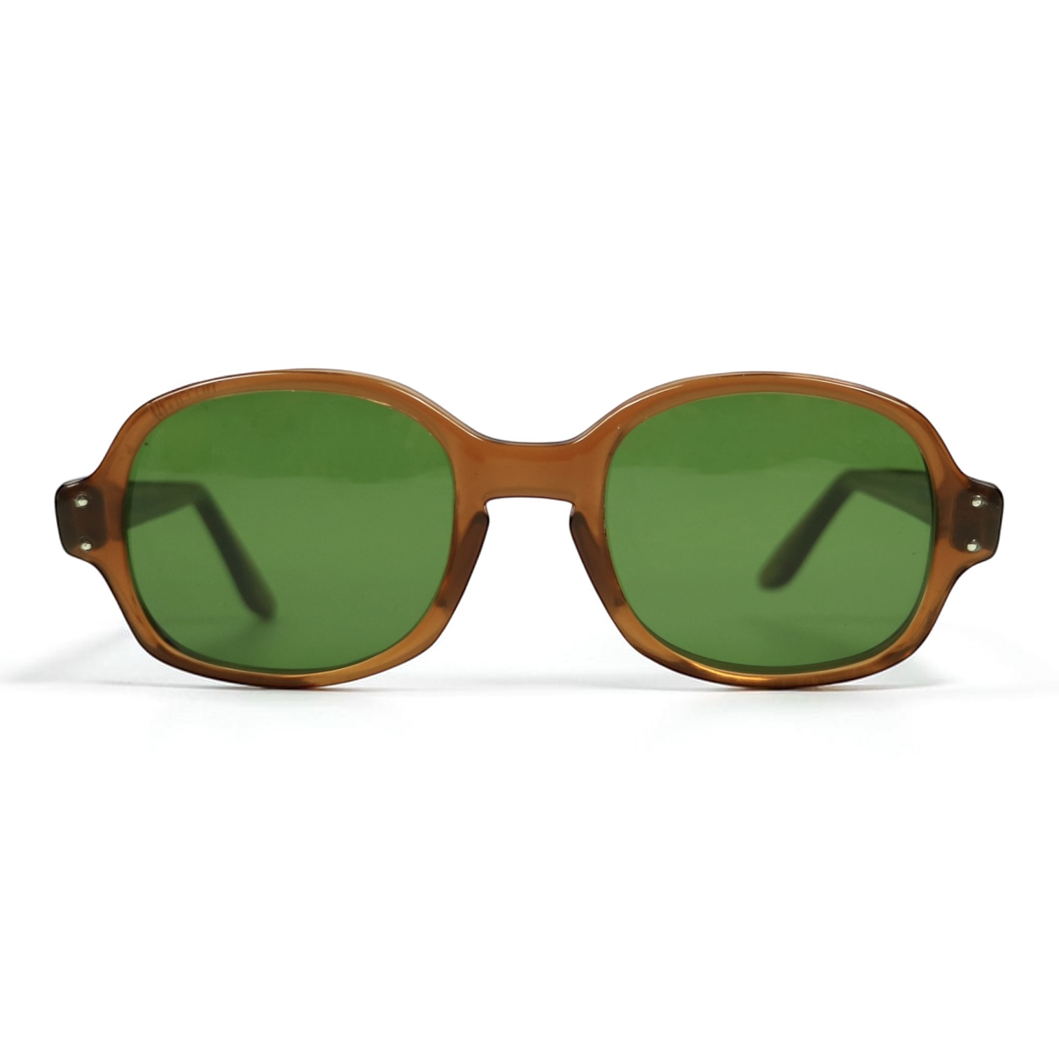 80s U.S. Military Issue Glasses Oval Brown - Green Lens [50-20]