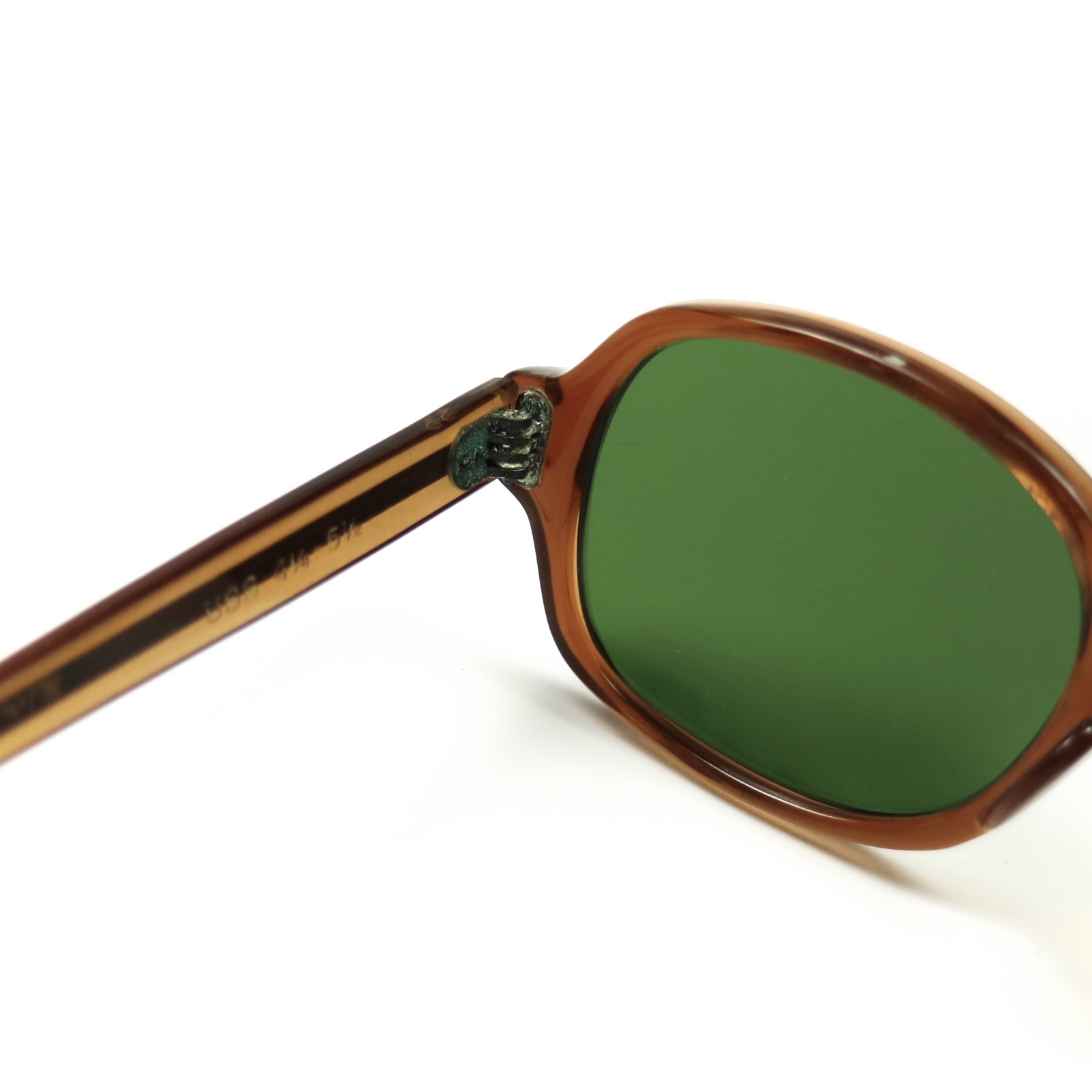 80s U.S. Military Issue Glasses Oval Brown - Green Lens [50-20]