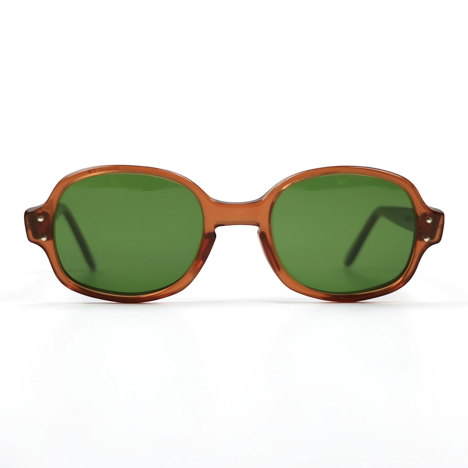 80s U.S. Military Issue Glasses Oval Amber - Green Lens [48-20]